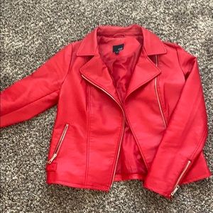 Red Faux Leather Jacket